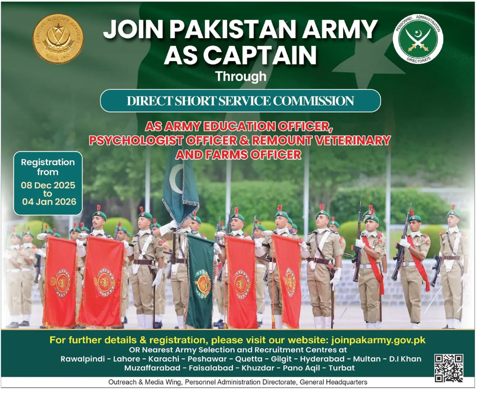 Join Pakistan Army as Captain (DSSC) 2025 – Online Registration