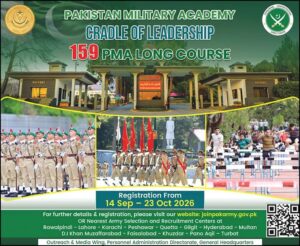 159 PMA Long Course 2026 – Join Pakistan Army as Commissioned Officer